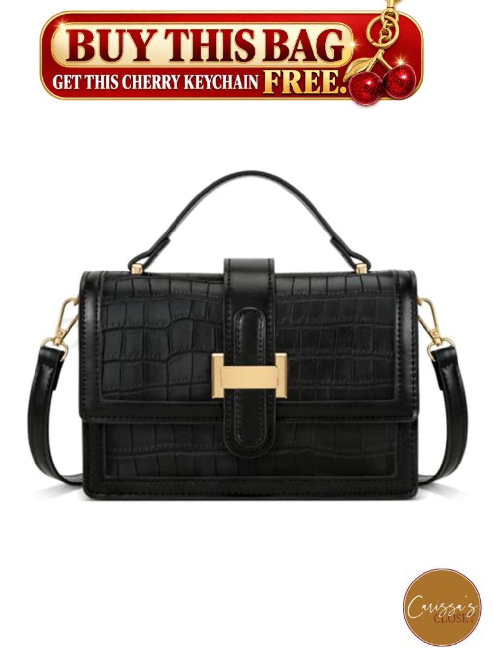 ✨ KKXIU Crossbody Bag Vegan Leather Satchel Top Handle Purse Detachable Strap